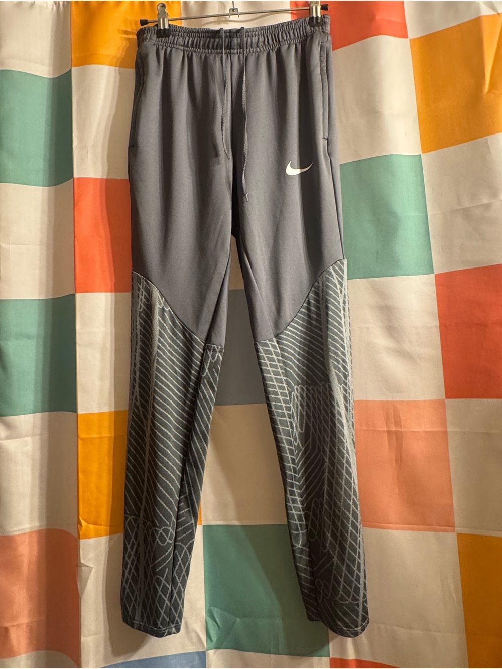 Nike Grey Athletic Track Pants with Pockets and Zipper Ankles